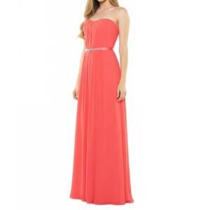 NEW MILANO FORMALS women's radiant elegance gown in watermelon